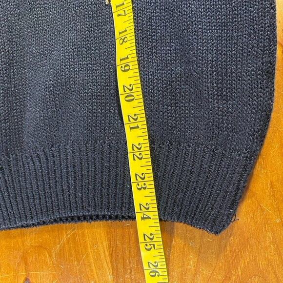 Margules Womens Vintage Sweater Sequined Black Floral 80s Size M Shoulder Pads - Picture 7 of 11